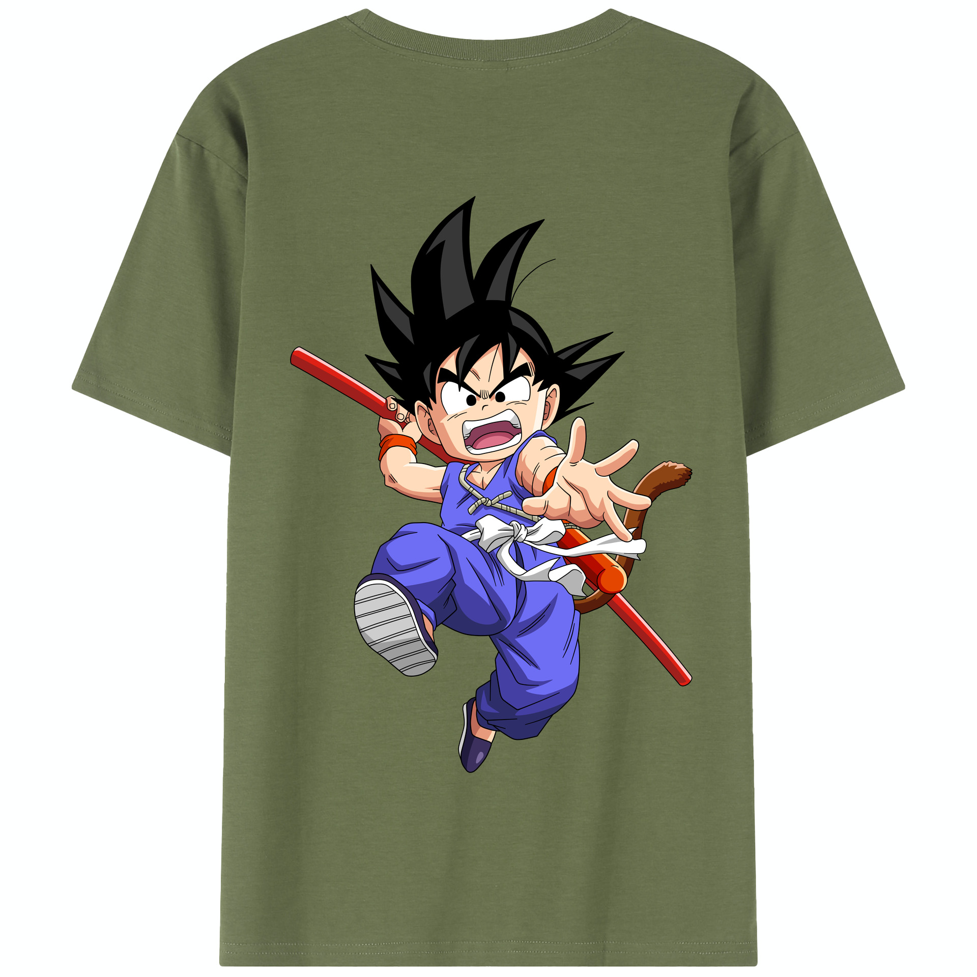 （画像用） ドラゴンボール 孫悟空（そん ごくう）Son Goku カカロット DRAGON BALL Kakarotto 綿100％半袖Tシャツ（背面プリント）